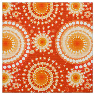 Starbursts and pinwheels, mandarin orange fabric