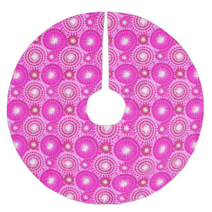 Starbursts and pinwheels, orchid and magenta brushed polyester tree skirt