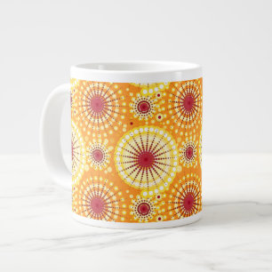 Starbursts and pinwheels, saffron and raisin large coffee mug