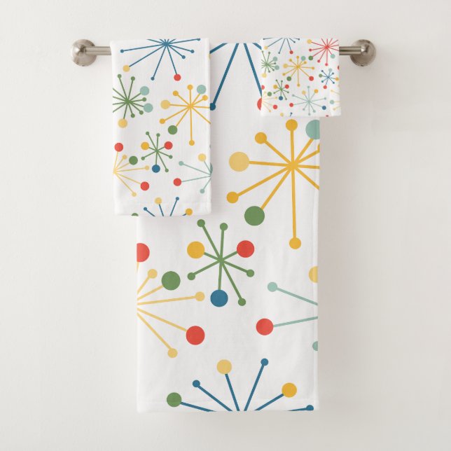 Starbursts in Colour Bath Towel Set (Insitu)