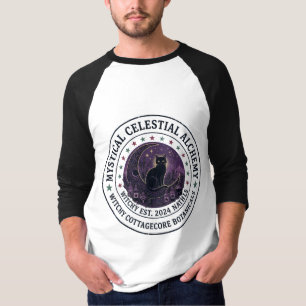 Stardust & Black Cats Mystical Celestial Alchemy T-Shirt