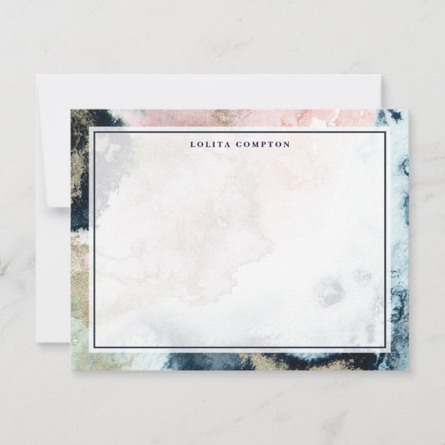 Stardust Elegance Personalised Stationery Card (Front)