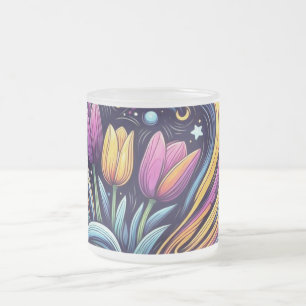Stardust Garden Frosted Glass Coffee Mug