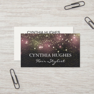 Stardust Glow   Leather Business Card