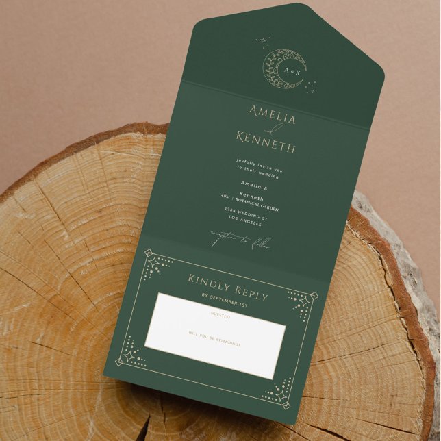 Stardust Monogram Wedding Invitations (Creator Uploaded)