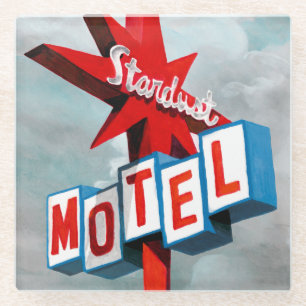Stardust Motel Sign Glass Coaster
