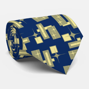Stardust Retro Geometric Navy Two-sided Tie