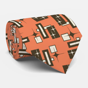 Stardust Retro Geometric Papaya Two-sided Tie