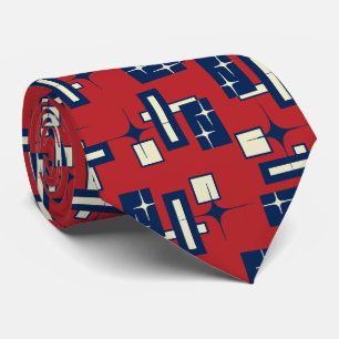 Stardust Retro Geometric Red Two-sided Tie