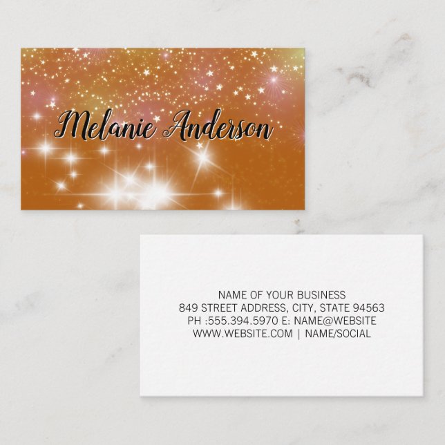 Stardust Sparkle Background Business Card (Front/Back)