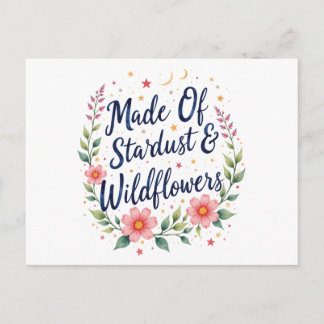Stardust Wildflowers Celestial Art Postcard