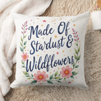 Stardust Wildflowers Dreamy Floral Home Decor Cushion