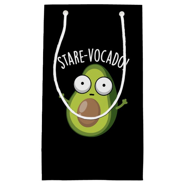 Stare-vocado Funny Avocado Pun Dark BG Small Gift Bag (Front)