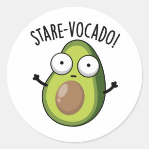 Stare-vocado Funny Avocado Puns Classic Round Sticker
