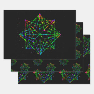 Starfield Kaleidoscope Design   Wrapping Paper Sheet