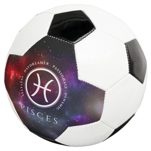 Starfield Pisces Fish Western Zodiac Soccer Ball (Three Quarter)