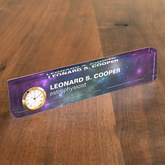 Starfield with Multicolored Cosmic Dust Nameplate (Side)