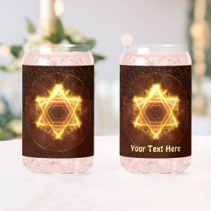 Starfire Fractal Magen David Can Glass