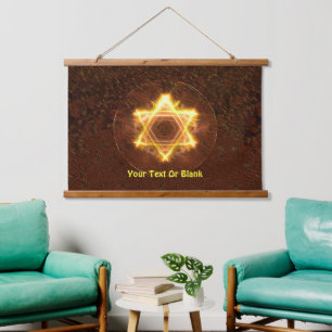 Starfire Fractal Star Of David Hanging Tapestry