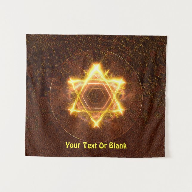 Starfire Fractal Star Of David Tapestry (Front (Horizontal))
