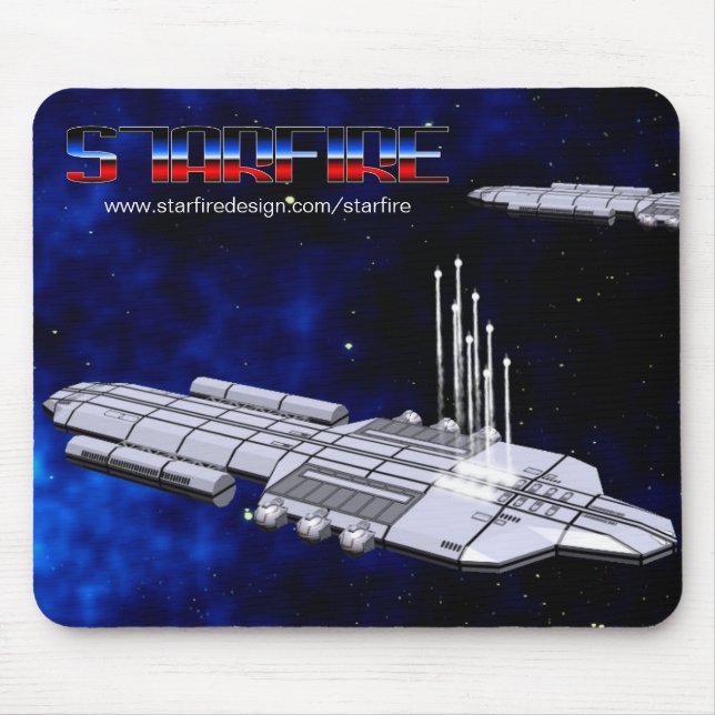 STARFIRE GSN Battlecruiser missile barrage Mouse Pad (Front)