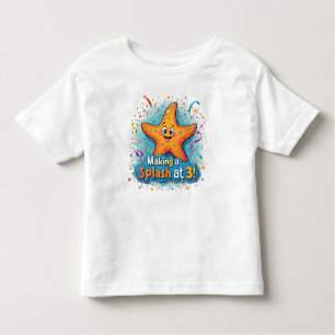 Starfish 3rd Birthday Making a Splash at 3 Toddler T-Shirt