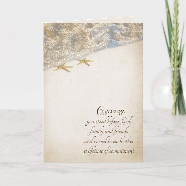Starfish 6th Anniversary Card (Front)