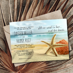 Starfish All We Need is Love and the Beach Wedding Invitation