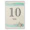 Starfish and Aqua Ribbon Table Number Card