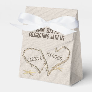 Starfish and Beach Hearts with Names Favour Box