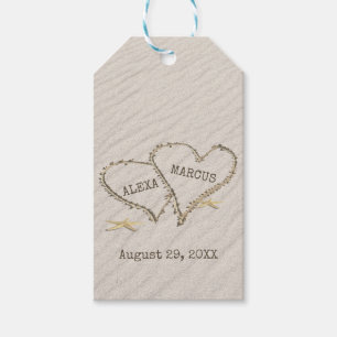 Starfish and Beach Hearts with Names Gift Tags
