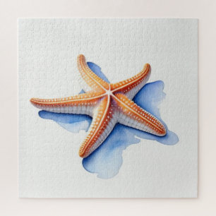 Starfish and Blue Silhouette Jigsaw Puzzle