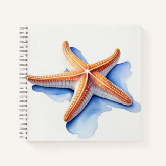 Starfish and Blue Silhouette Notebook