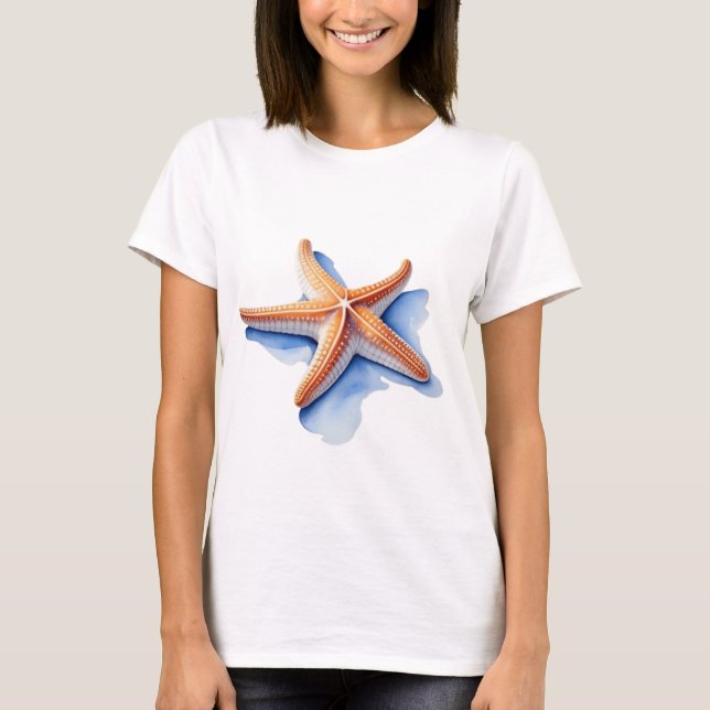 Starfish and Blue Silhouette T-Shirt (Front)