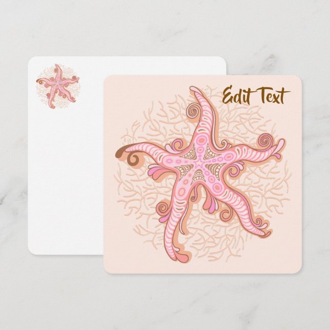 Starfish and Coral Pink Pastel Pattern (Front/Back)