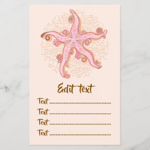 Starfish and Coral Pink Pastel Pattern Flyer