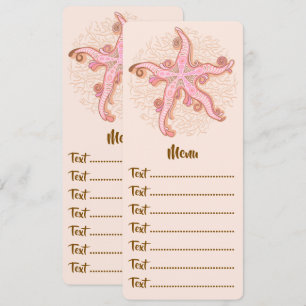 Starfish and Coral Pink Pastel Pattern Menu