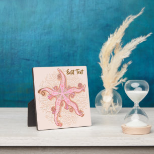 Starfish and Coral Pink Pastel Pattern Plaque