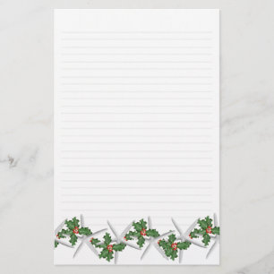 Starfish and Holly Lined Letterhead Paper