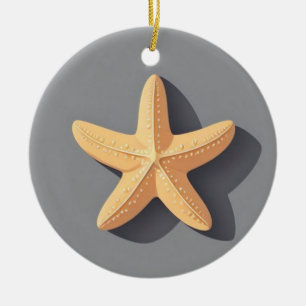 Starfish and Its Shadow Ceramic Tree Decoration