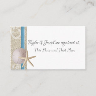 Starfish and Lace Registry Information Business Card