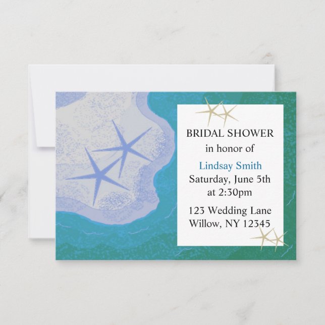 Starfish and Ocean Bridal Shower Invitation (Front)