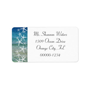 Starfish and Ocean Custom Address Label