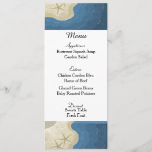 Starfish and Ocean Wedding Menu Card