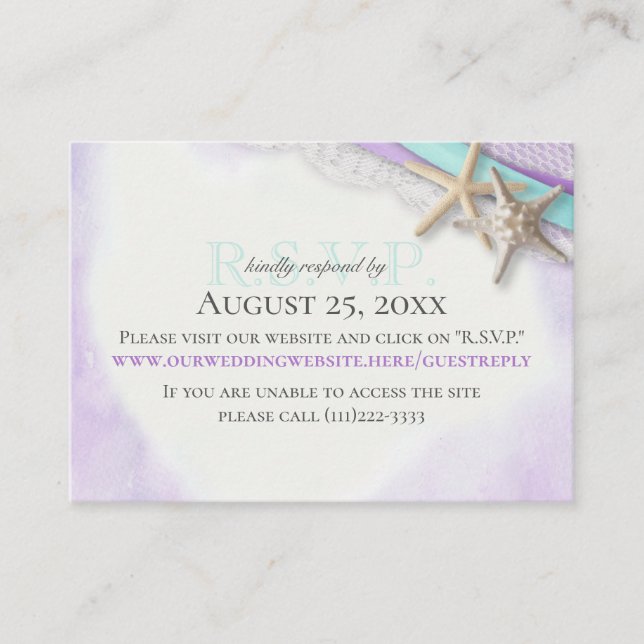 Starfish and Ribbon Online Response Card (Front)