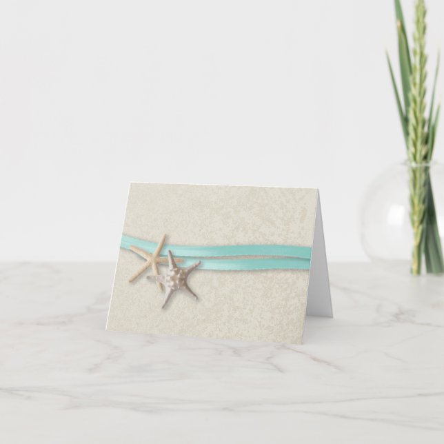 Starfish and Ribbon Thank You Card (Front)