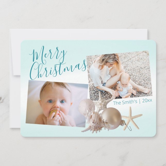 Starfish and Sand Dollar Holiday Photo (Front)