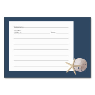 Starfish and Sand Dollar Recipe Cards