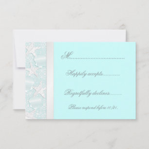 Starfish and Seashells Beach Wedding RSVP Card