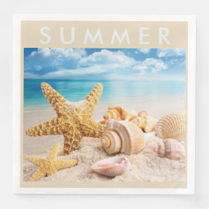 Starfish and Seashells Paper Napkins